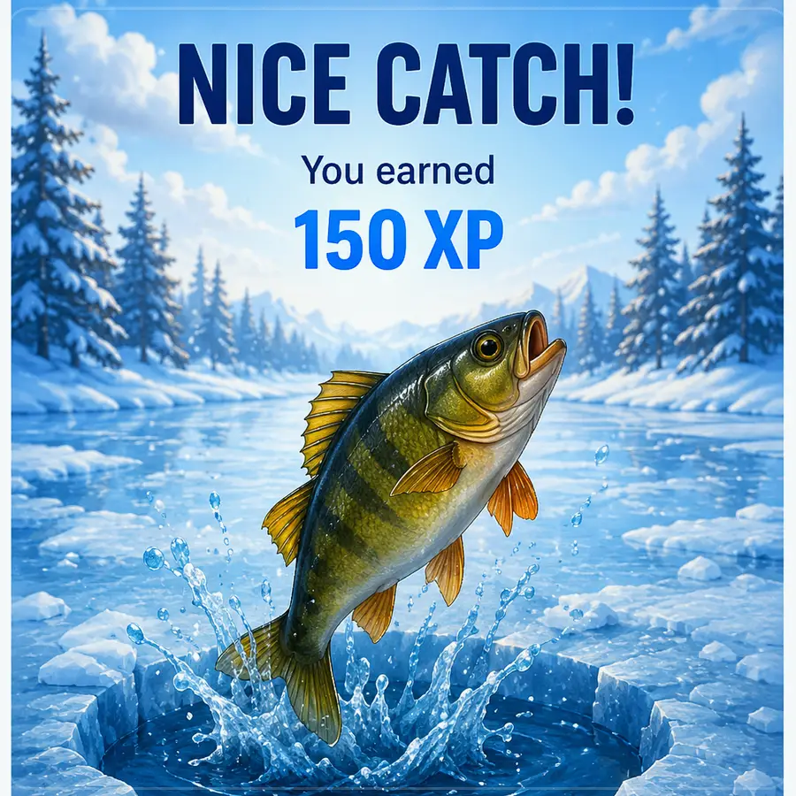 Interface de conquista em pesca no gelo